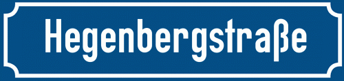 Straßenschild Hegenbergstraße