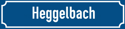 Straßenschild Heggelbach zum kostenlosen Download