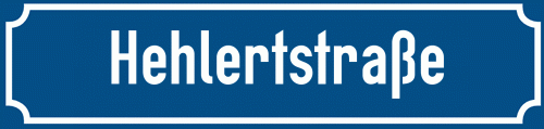 Straßenschild Hehlertstraße