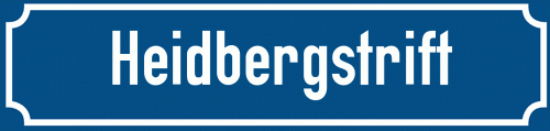Straßenschild Heidbergstrift zum kostenlosen Download