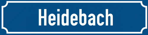 Straßenschild Heidebach