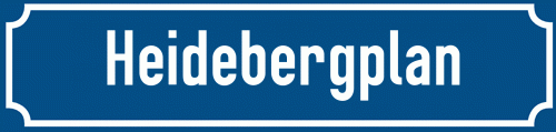 Straßenschild Heidebergplan