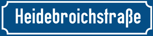 Straßenschild Heidebroichstraße