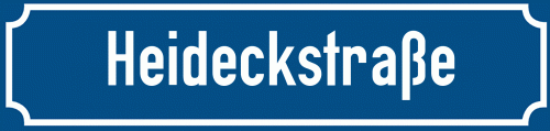 Straßenschild Heideckstraße zum kostenlosen Download