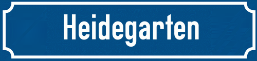 Straßenschild Heidegarten