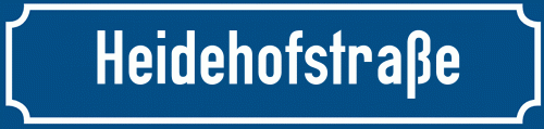 Straßenschild Heidehofstraße