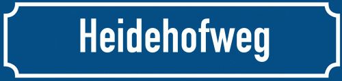 Straßenschild Heidehofweg