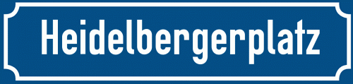 Straßenschild Heidelbergerplatz zum kostenlosen Download