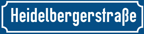 Straßenschild Heidelbergerstraße zum kostenlosen Download