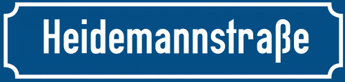 Straßenschild Heidemannstraße zum kostenlosen Download