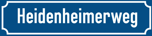 Straßenschild Heidenheimerweg