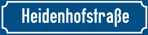 Straßenschild Heidenhofstraße zum kostenlosen Download