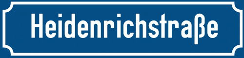 Straßenschild Heidenrichstraße