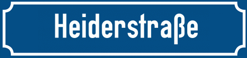 Straßenschild Heiderstraße