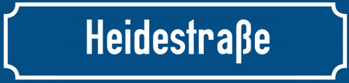 Straßenschild Heidestraße zum kostenlosen Download