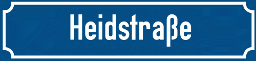 Straßenschild Heidstraße