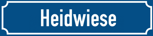 Straßenschild Heidwiese