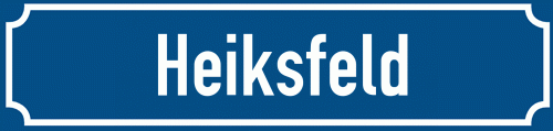 Straßenschild Heiksfeld