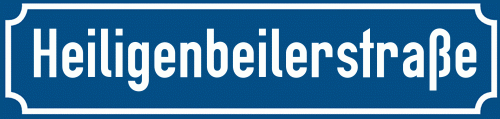 Straßenschild Heiligenbeilerstraße zum kostenlosen Download