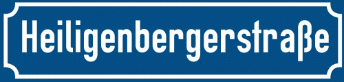 Straßenschild Heiligenbergerstraße zum kostenlosen Download