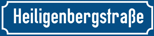 Straßenschild Heiligenbergstraße zum kostenlosen Download