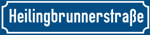 Straßenschild Heilingbrunnerstraße zum kostenlosen Download