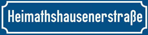 Straßenschild Heimathshausenerstraße