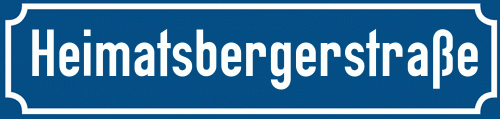 Straßenschild Heimatsbergerstraße