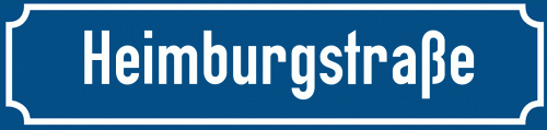 Straßenschild Heimburgstraße zum kostenlosen Download