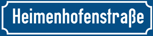 Straßenschild Heimenhofenstraße