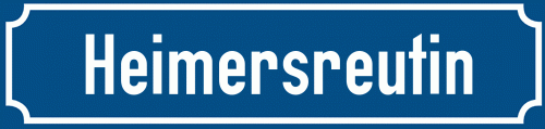 Straßenschild Heimersreutin