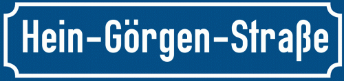 Straßenschild Hein-Görgen-Straße