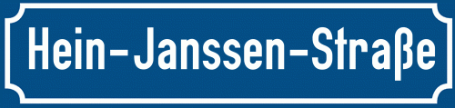 Straßenschild Hein-Janssen-Straße
