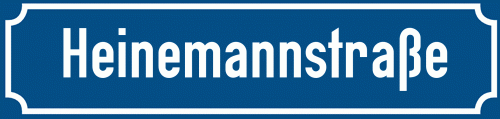 Straßenschild Heinemannstraße