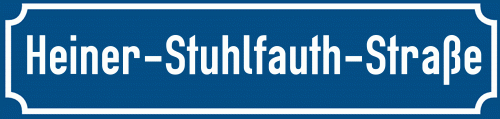 Straßenschild Heiner-Stuhlfauth-Straße