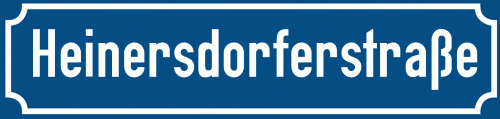 Straßenschild Heinersdorferstraße zum kostenlosen Download