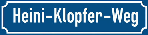 Straßenschild Heini-Klopfer-Weg