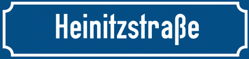 Straßenschild Heinitzstraße zum kostenlosen Download