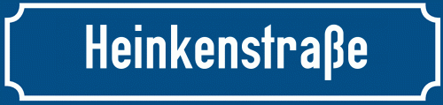 Straßenschild Heinkenstraße zum kostenlosen Download