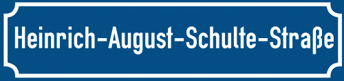 Straßenschild Heinrich-August-Schulte-Straße