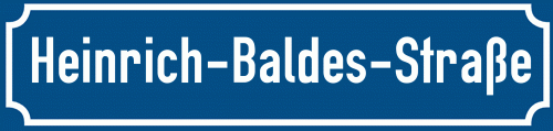 Straßenschild Heinrich-Baldes-Straße