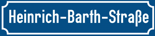 Straßenschild Heinrich-Barth-Straße