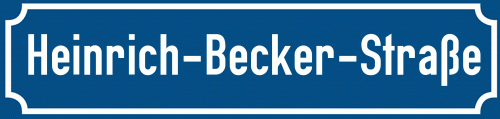 Straßenschild Heinrich-Becker-Straße