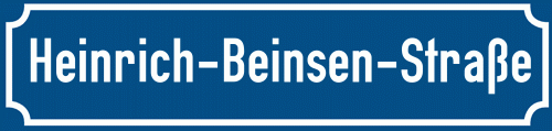 Straßenschild Heinrich-Beinsen-Straße
