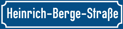 Straßenschild Heinrich-Berge-Straße