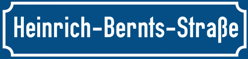Straßenschild Heinrich-Bernts-Straße