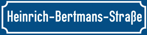 Straßenschild Heinrich-Bertmans-Straße