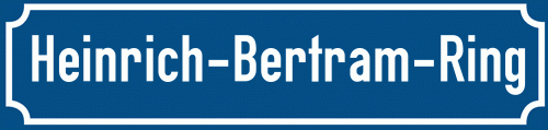 Straßenschild Heinrich-Bertram-Ring