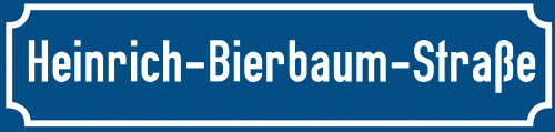 Straßenschild Heinrich-Bierbaum-Straße