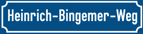 Straßenschild Heinrich-Bingemer-Weg